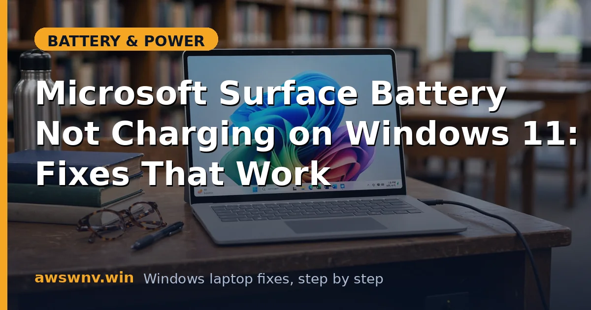 Microsoft Surface Battery Not Charging on Windows 11: Fixes That Work