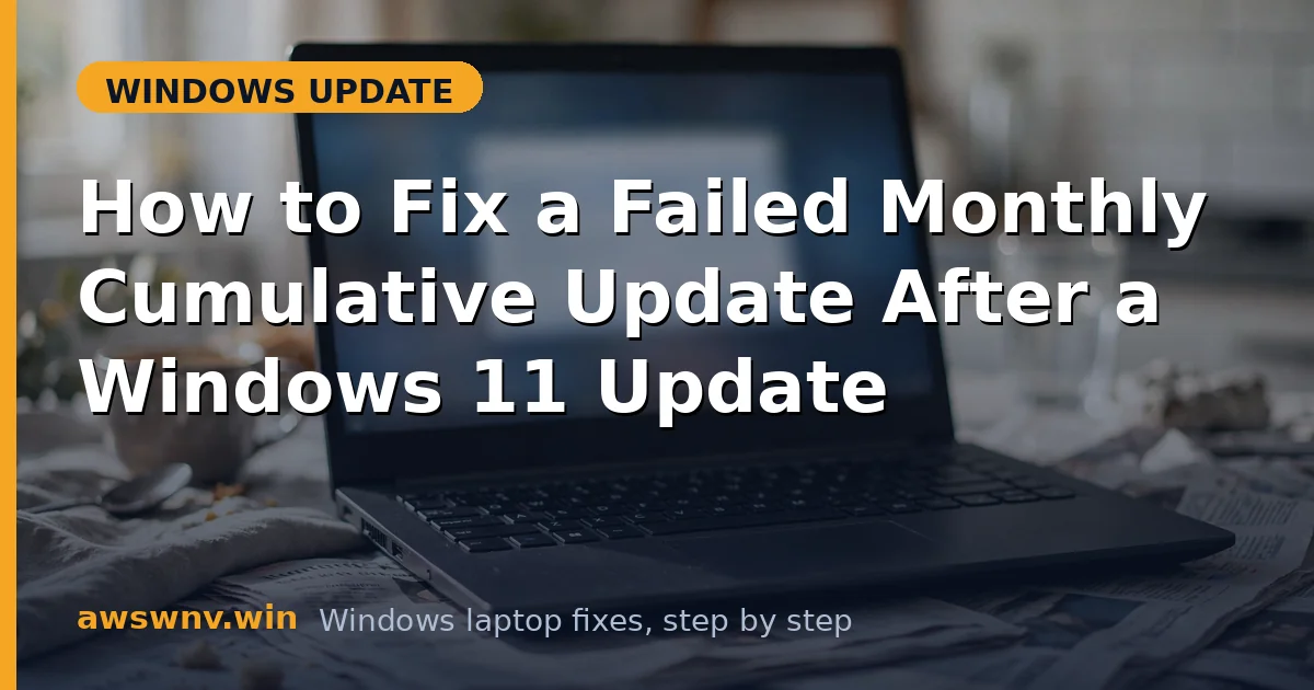 How to Fix a Failed Monthly Cumulative Update After a Windows 11 Update