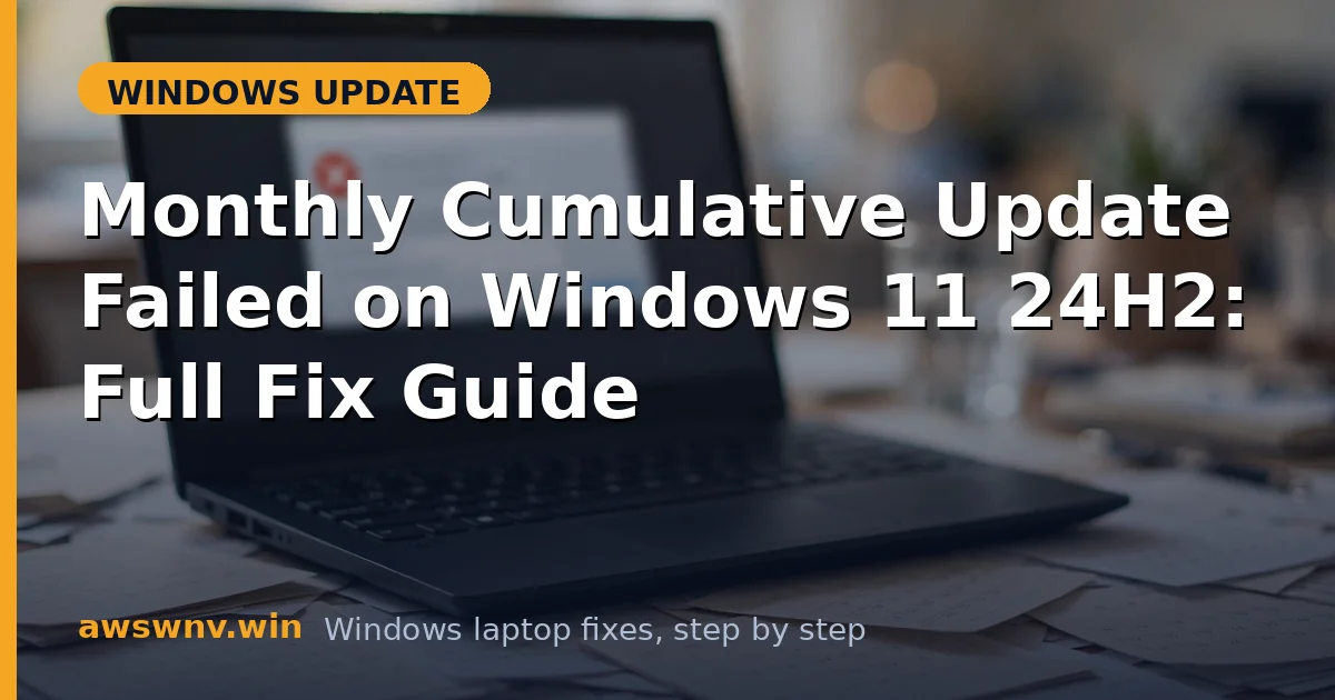 Monthly Cumulative Update Failed on Windows 11 24H2: Full Fix Guide