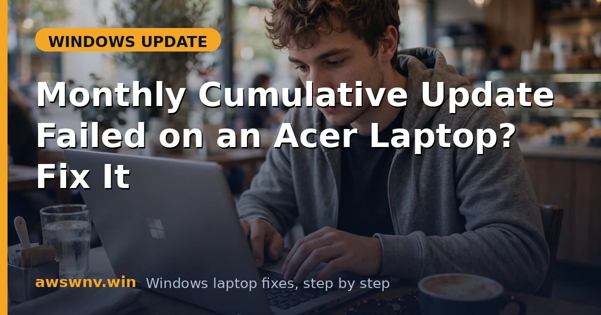 Monthly Cumulative Update Failed on an Acer Laptop? Fix It