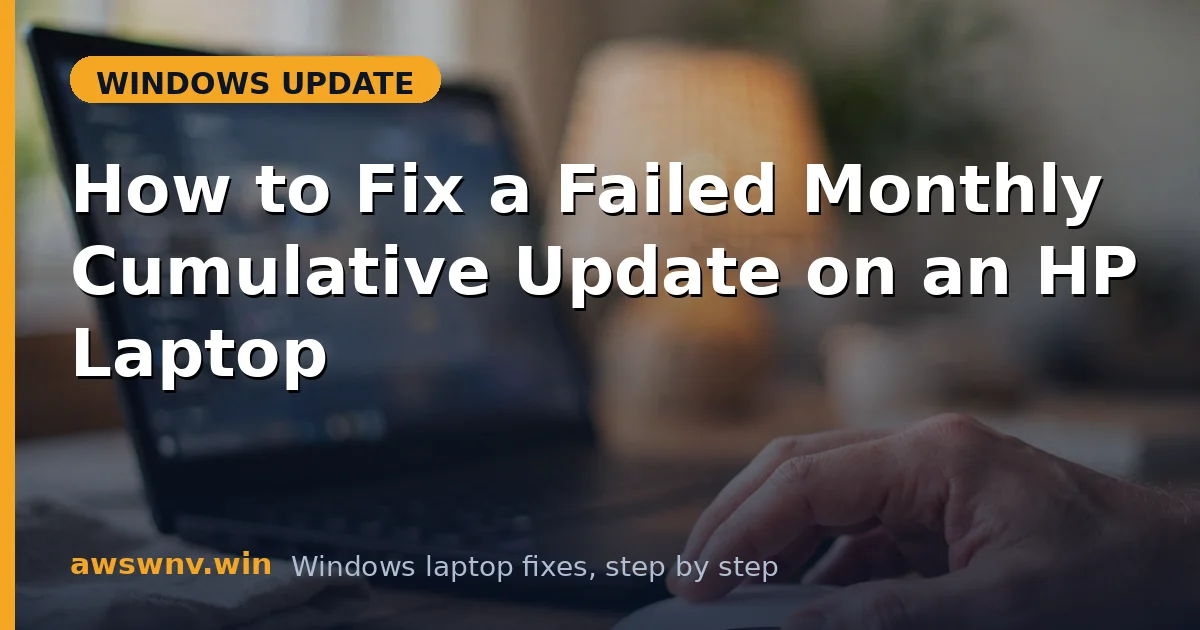 How to Fix a Failed Monthly Cumulative Update on an HP Laptop