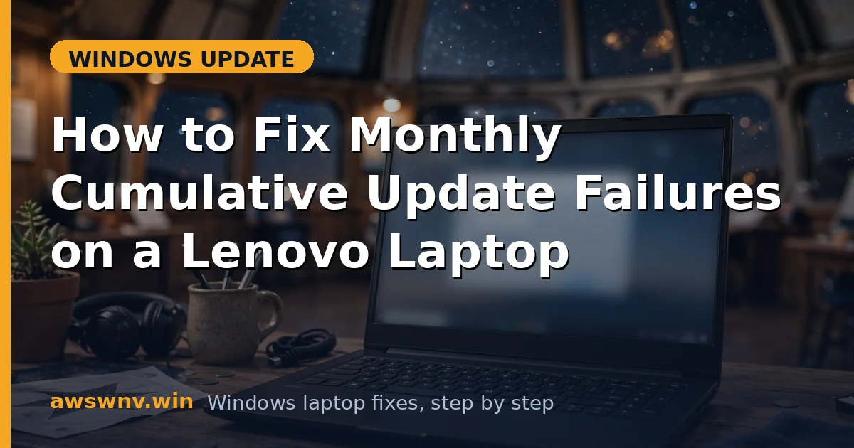 How to Fix Monthly Cumulative Update Failures on a Lenovo Laptop