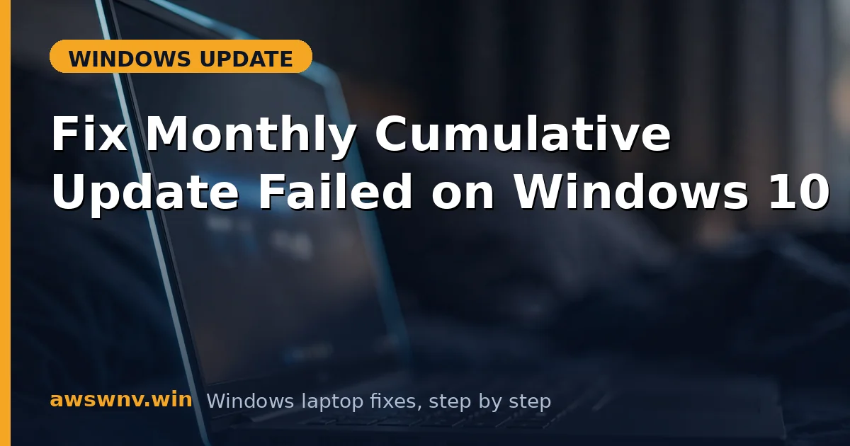 Fix Monthly Cumulative Update Failed on Windows 10