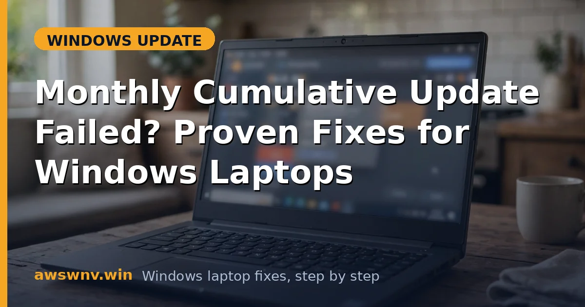 Monthly Cumulative Update Failed? Proven Fixes for Windows Laptops