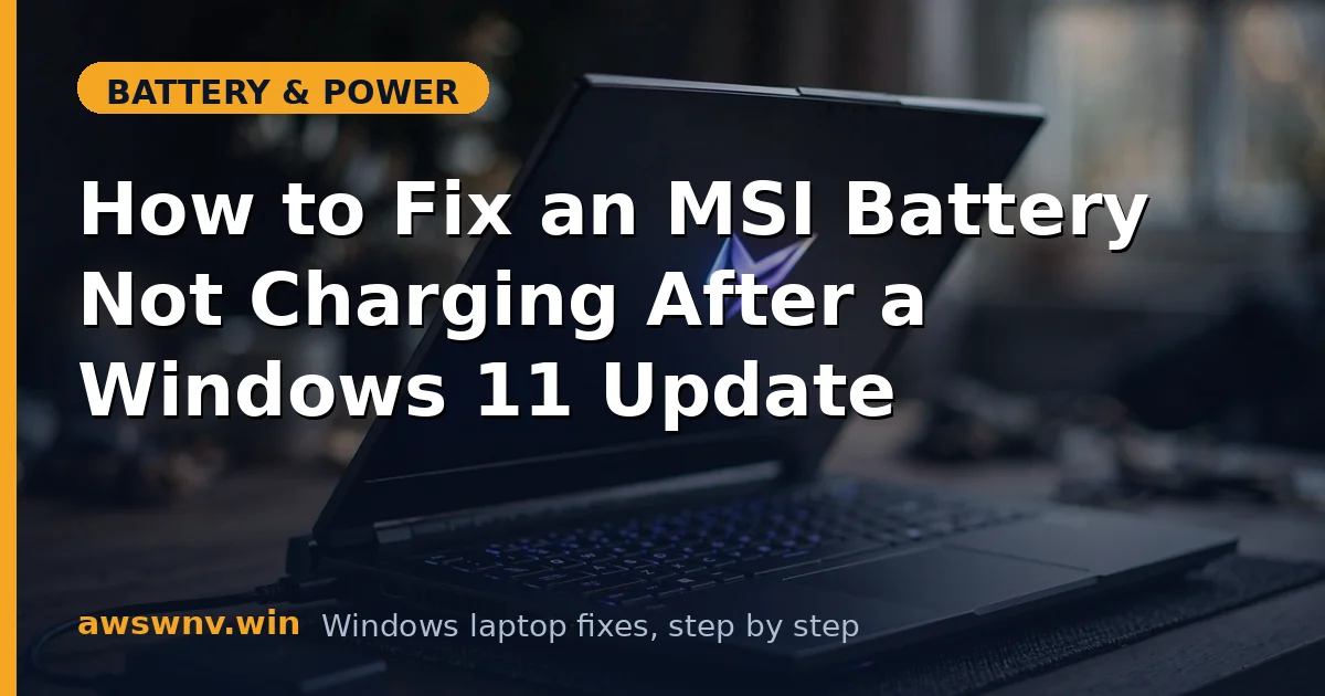 How to Fix an MSI Battery Not Charging After a Windows 11 Update