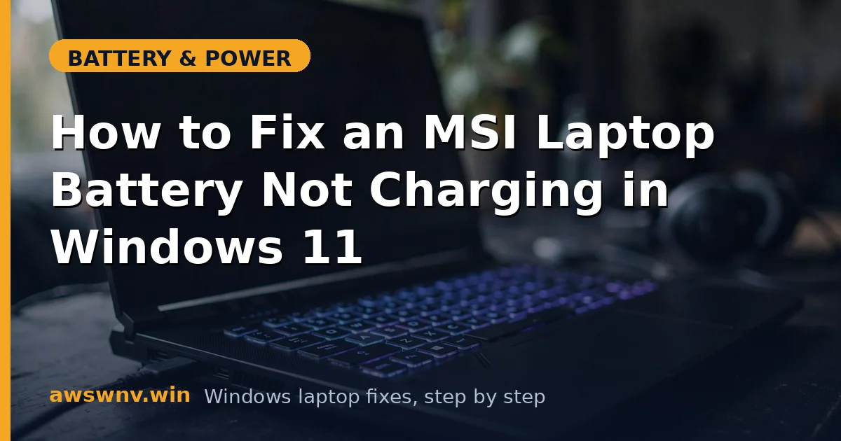 How to Fix an MSI Laptop Battery Not Charging in Windows 11