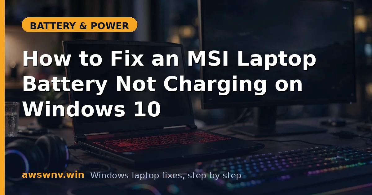 How to Fix an MSI Laptop Battery Not Charging on Windows 10