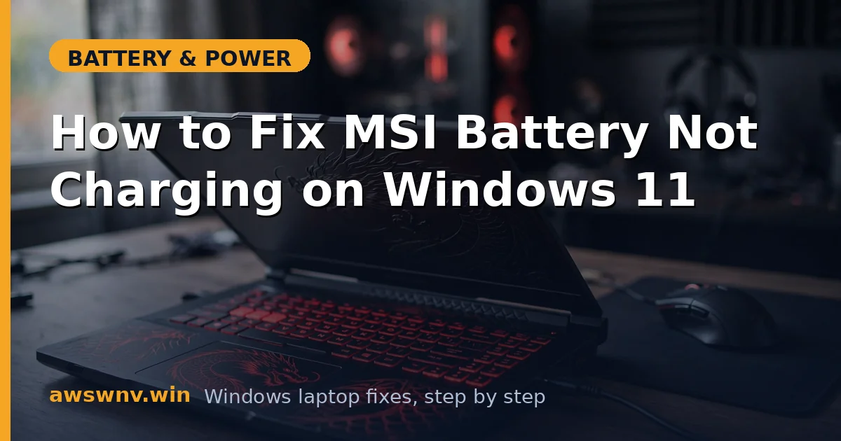 How to Fix MSI Battery Not Charging on Windows 11