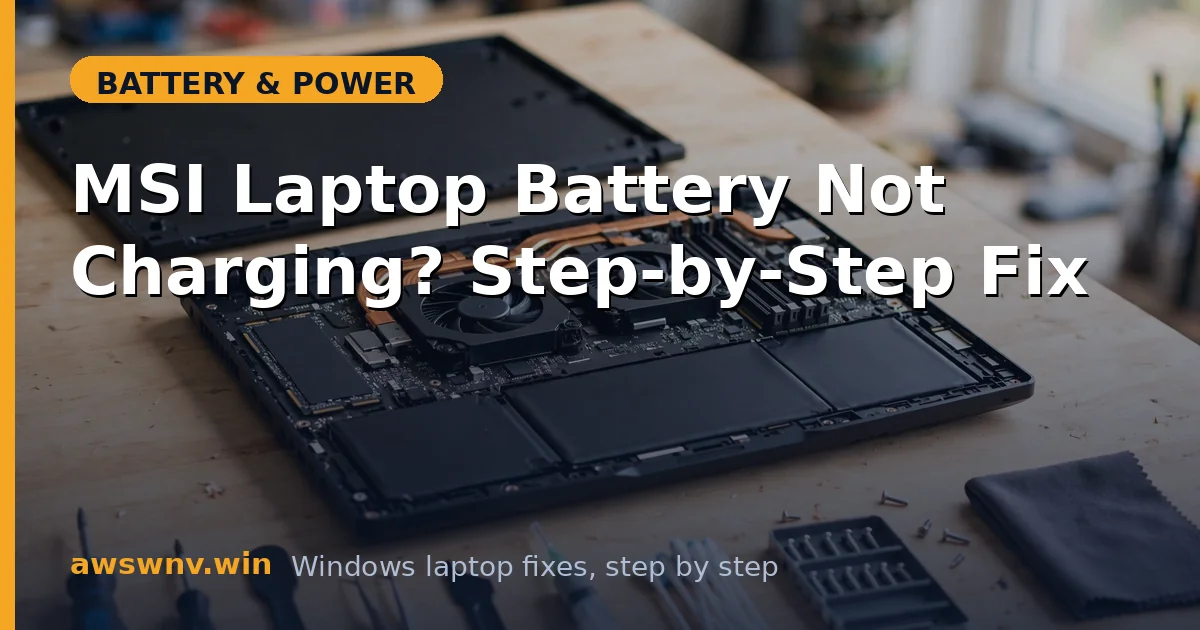 MSI Laptop Battery Not Charging? Step-by-Step Fix