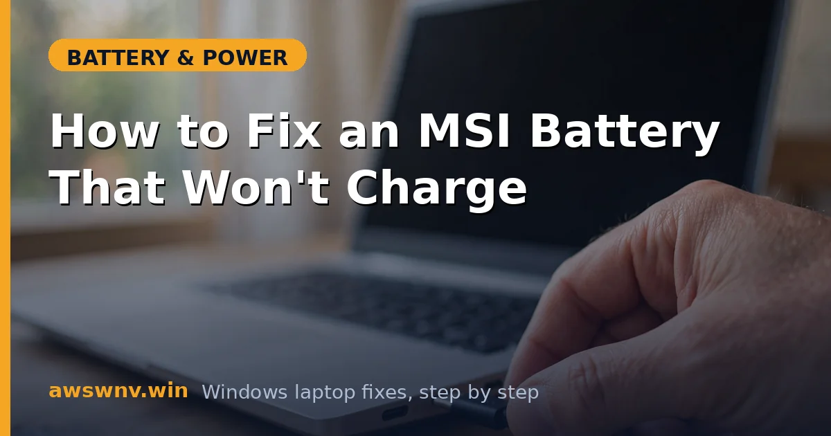 How to Fix an MSI Battery That Won't Charge