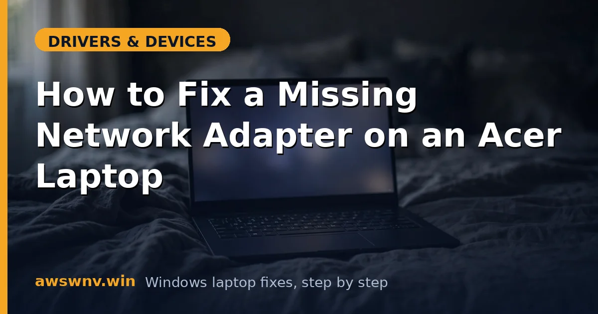 How to Fix a Missing Network Adapter on an Acer Laptop