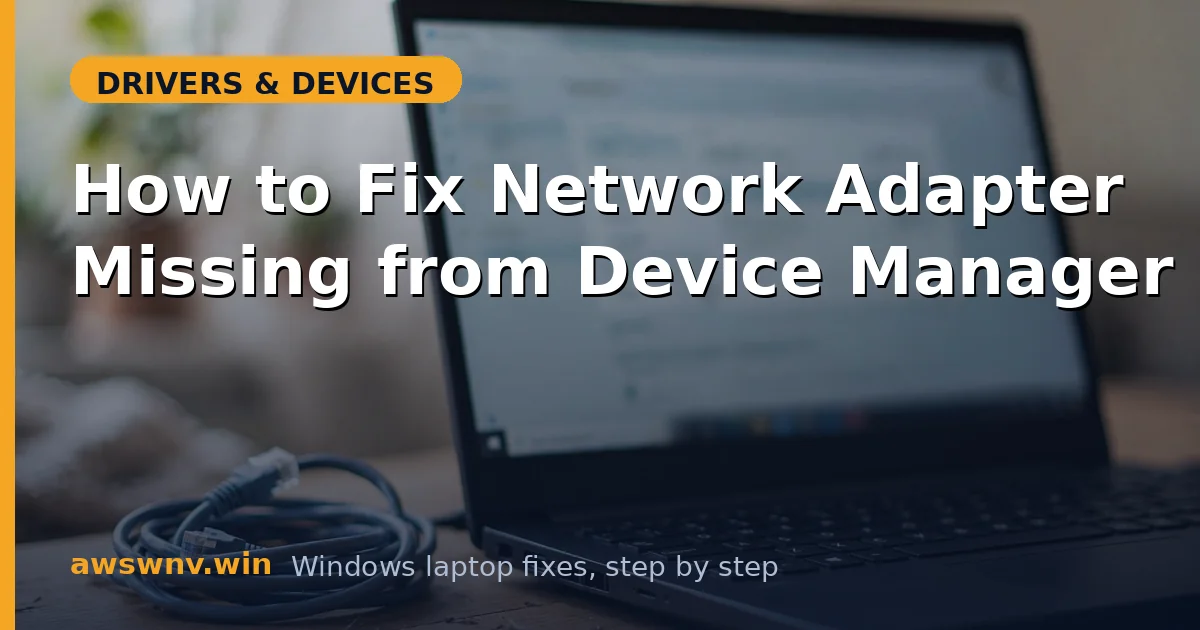 How to Fix Network Adapter Missing from Device Manager