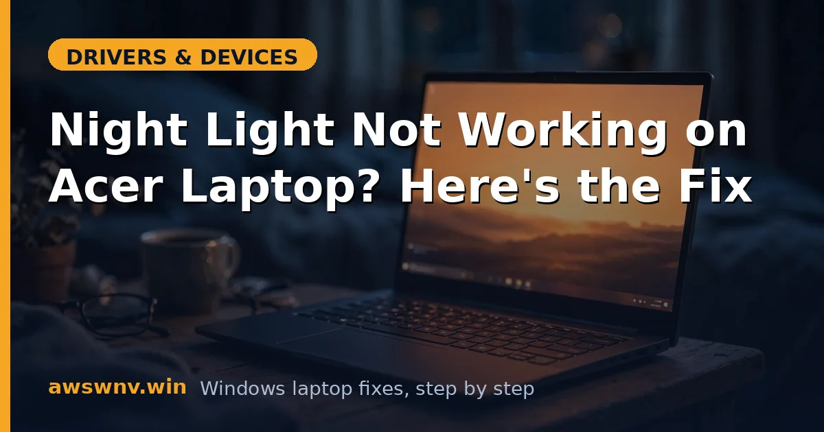 Night Light Not Working on Acer Laptop? Here's the Fix