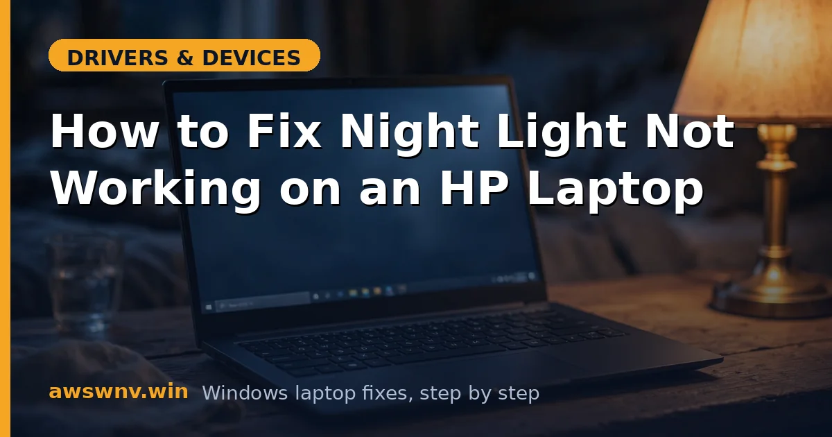 How to Fix Night Light Not Working on an HP Laptop