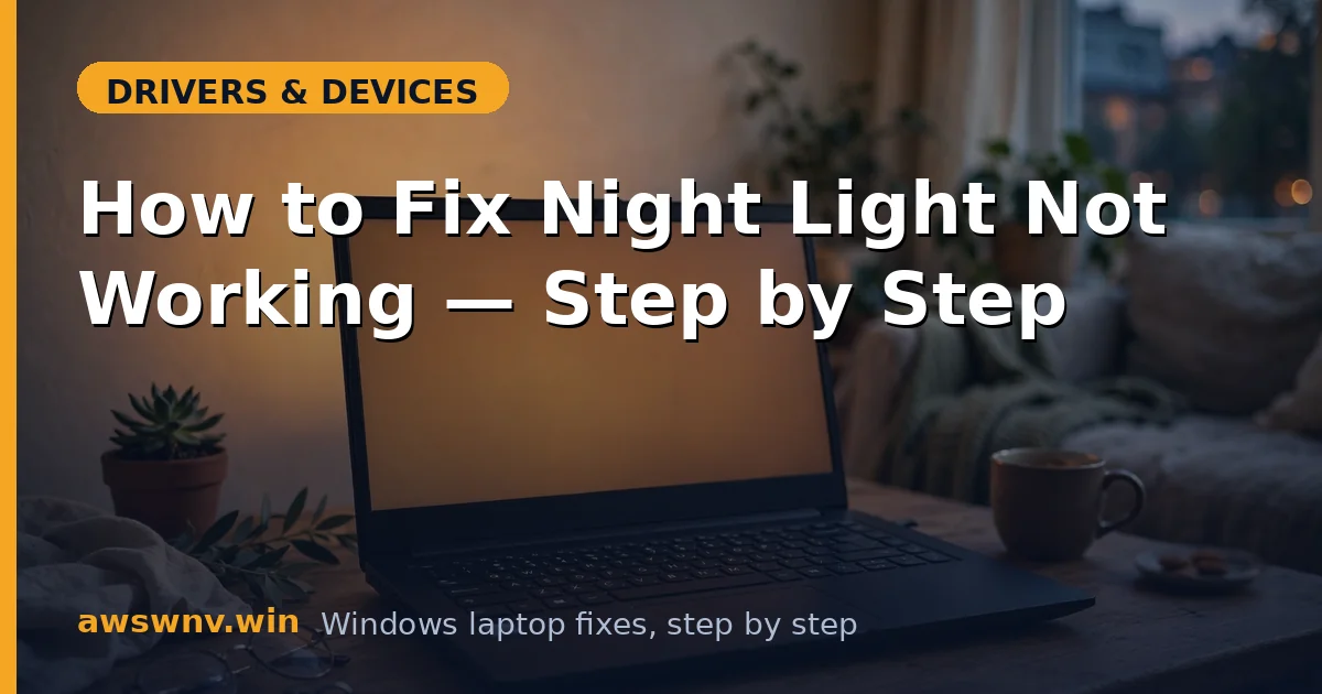 How to Fix Night Light Not Working — Step by Step
