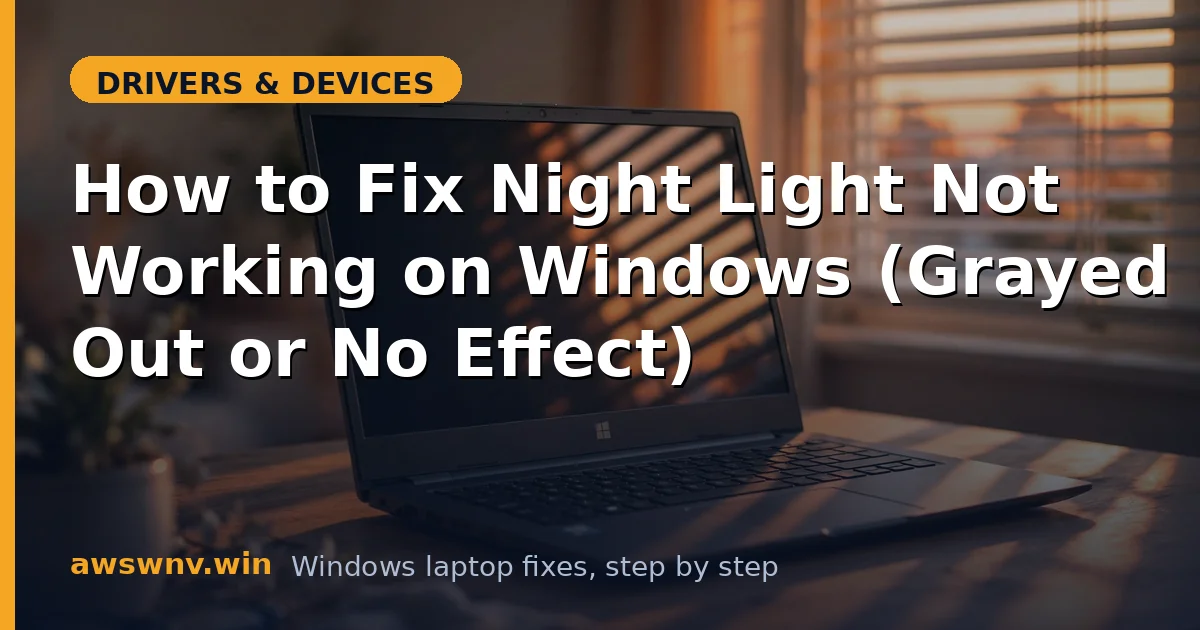 How to Fix Night Light Not Working on Windows (Grayed Out or No Effect)
