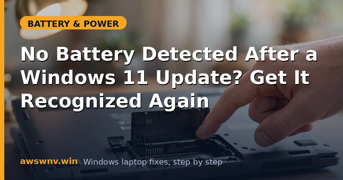 No Battery Detected After a Windows 11 Update? Get It Recognized Again