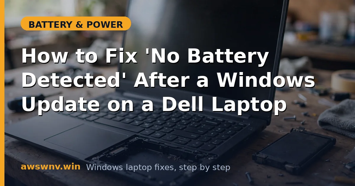 How to Fix 'No Battery Detected' After a Windows Update on a Dell Laptop