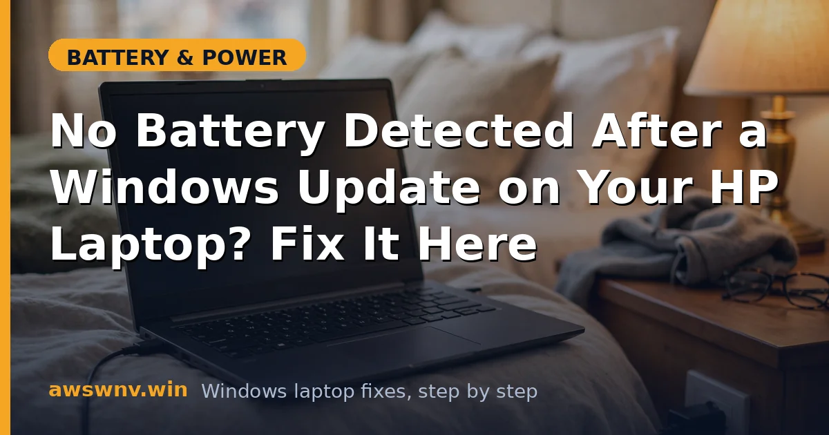 No Battery Detected After a Windows Update on Your HP Laptop? Fix It Here
