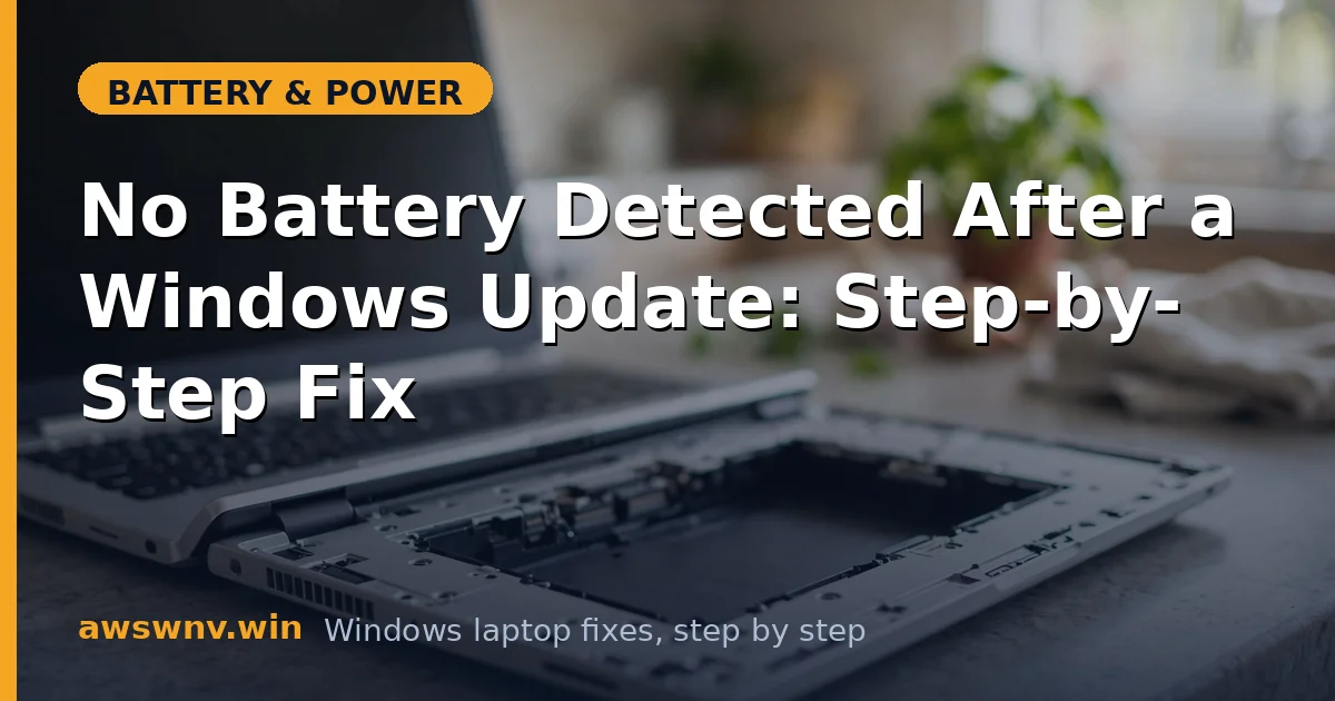 No Battery Detected After a Windows Update: Step-by-Step Fix