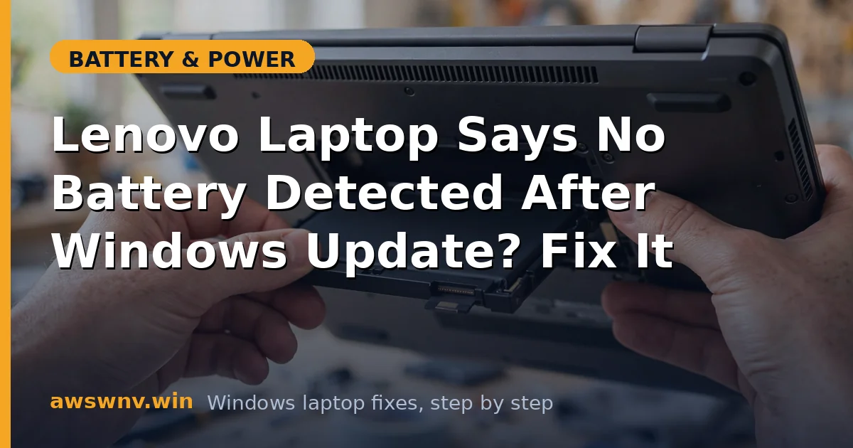 Lenovo Laptop Says No Battery Detected After Windows Update? Fix It