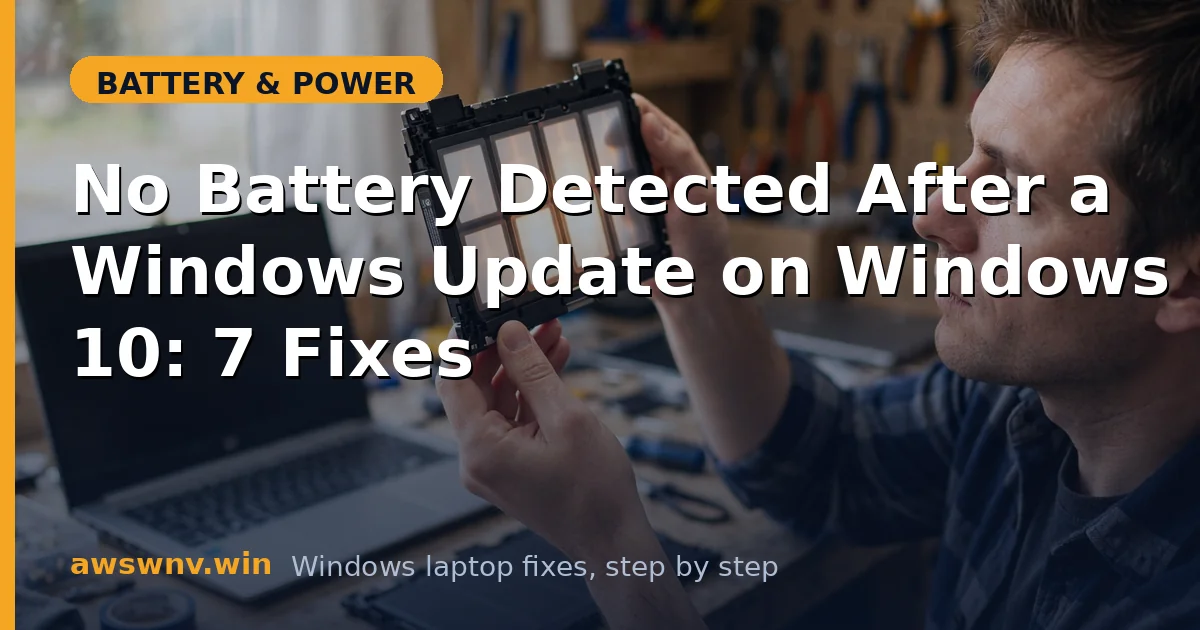 No Battery Detected After a Windows Update on Windows 10: 7 Fixes