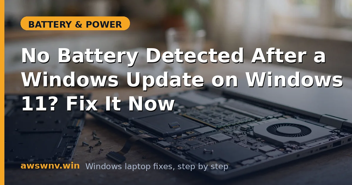 No Battery Detected After a Windows Update on Windows 11? Fix It Now