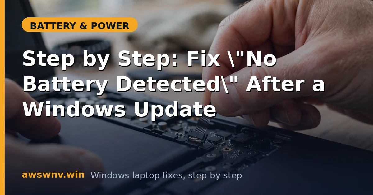 Step by Step: Fix "No Battery Detected" After a Windows Update