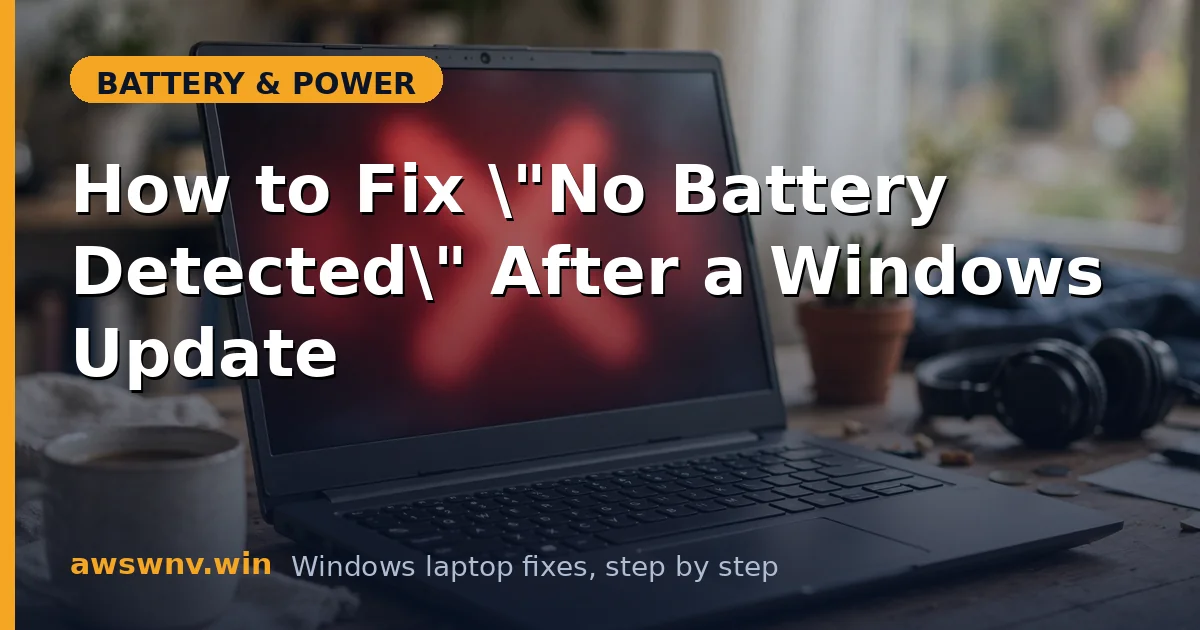 How to Fix "No Battery Detected" After a Windows Update