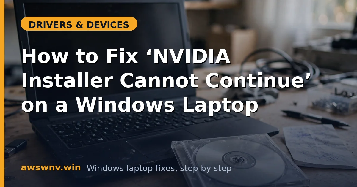 How to Fix ‘NVIDIA Installer Cannot Continue’ on a Windows Laptop