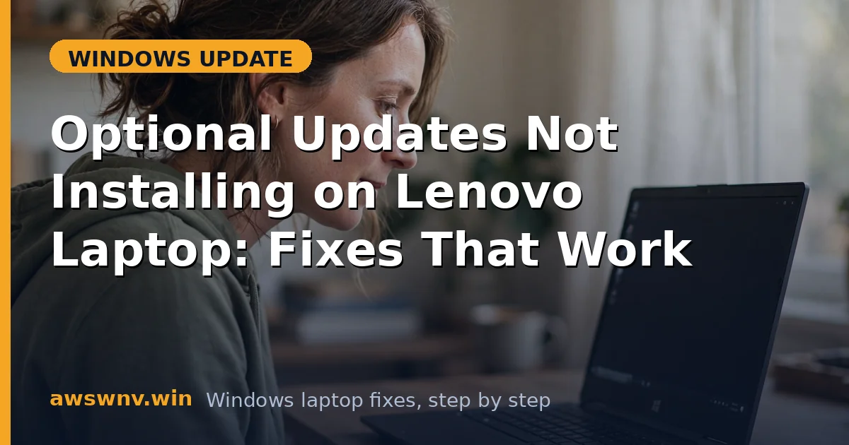 Optional Updates Not Installing on Lenovo Laptop: Fixes That Work