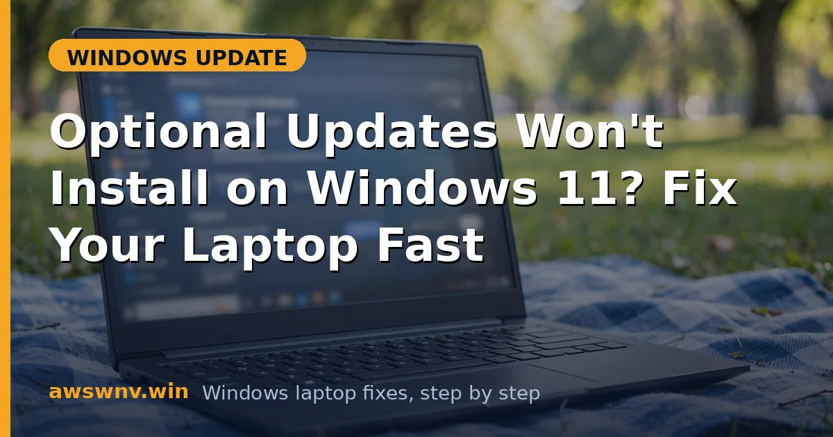 Optional Updates Won't Install on Windows 11? Fix Your Laptop Fast