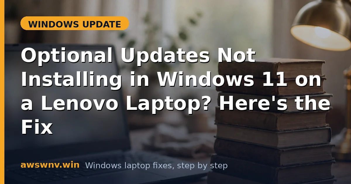 Optional Updates Not Installing in Windows 11 on a Lenovo Laptop? Here's the Fix