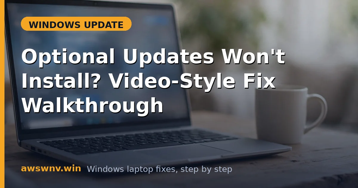 Optional Updates Won't Install? Video-Style Fix Walkthrough