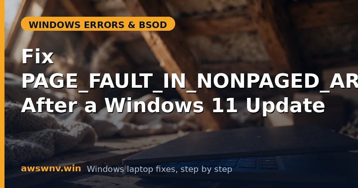 Fix PAGE_FAULT_IN_NONPAGED_AREA After a Windows 11 Update