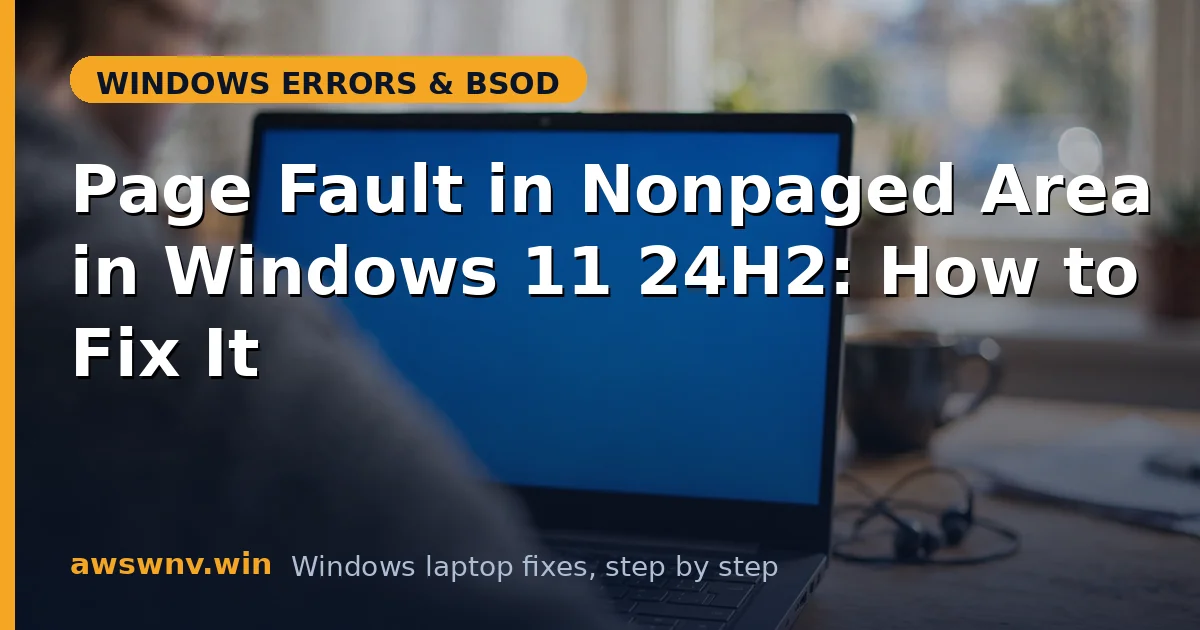 Page Fault in Nonpaged Area in Windows 11 24H2: How to Fix It