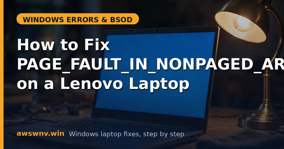 How to Fix PAGE_FAULT_IN_NONPAGED_AREA on a Lenovo Laptop