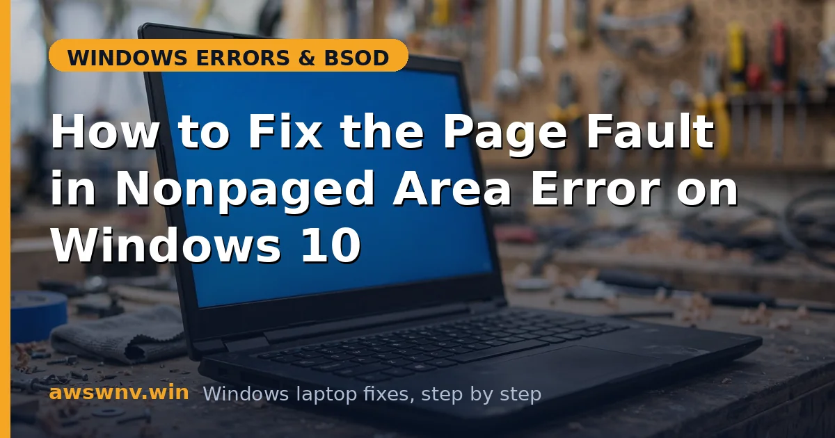 How to Fix the Page Fault in Nonpaged Area Error on Windows 10