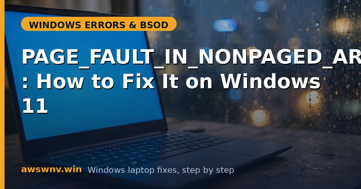 PAGE_FAULT_IN_NONPAGED_AREA: How to Fix It on Windows 11