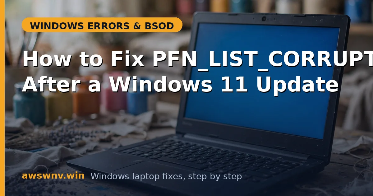 How to Fix PFN_LIST_CORRUPT After a Windows 11 Update