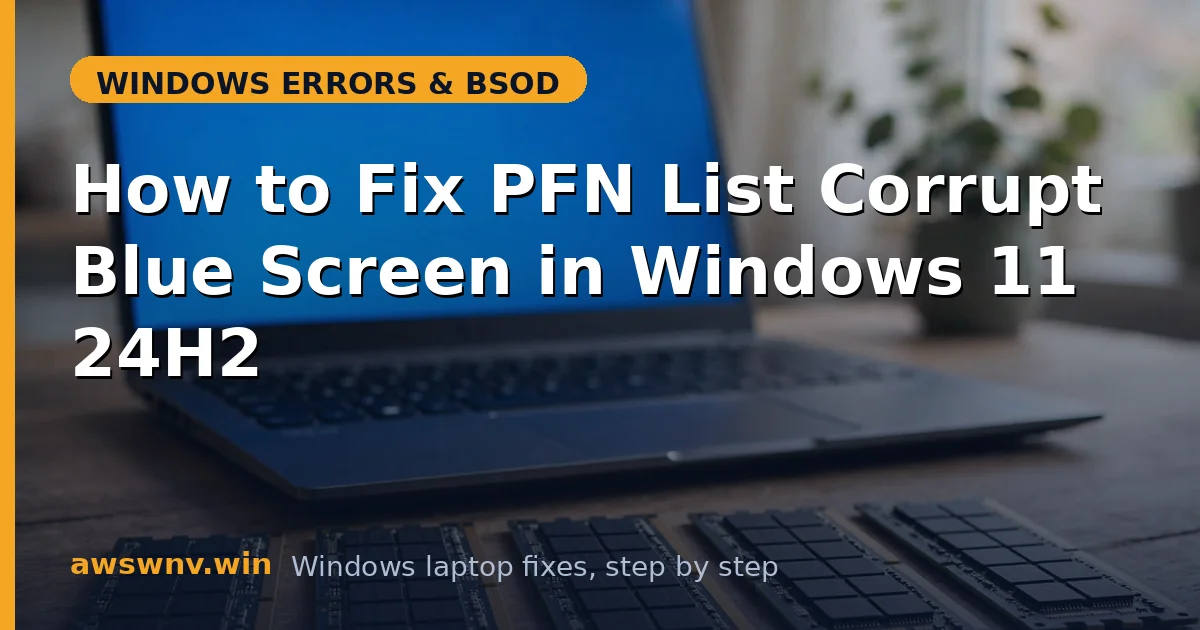 How to Fix PFN List Corrupt Blue Screen in Windows 11 24H2