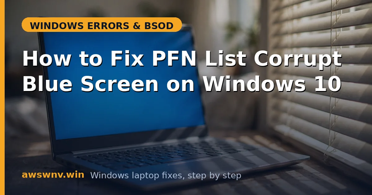 How to Fix PFN List Corrupt Blue Screen on Windows 10