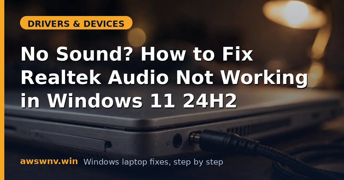 No Sound? How to Fix Realtek Audio Not Working in Windows 11 24H2