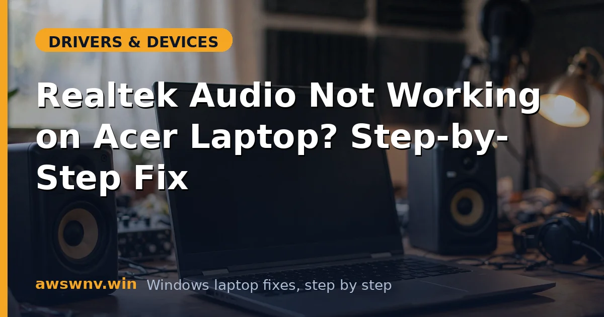Realtek Audio Not Working on Acer Laptop? Step-by-Step Fix