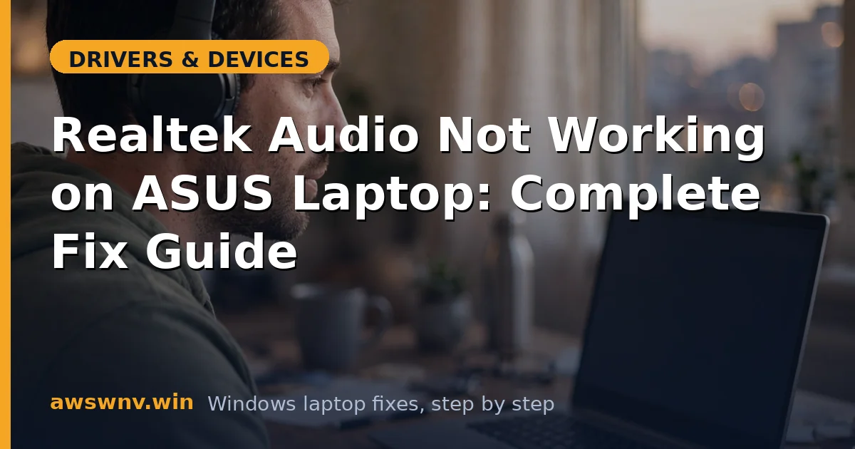 Realtek Audio Not Working on ASUS Laptop: Complete Fix Guide