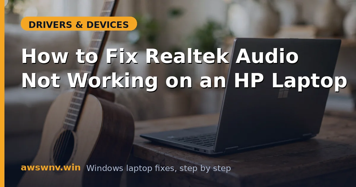 How to Fix Realtek Audio Not Working on an HP Laptop