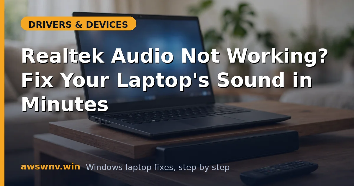 Realtek Audio Not Working? Fix Your Laptop's Sound in Minutes