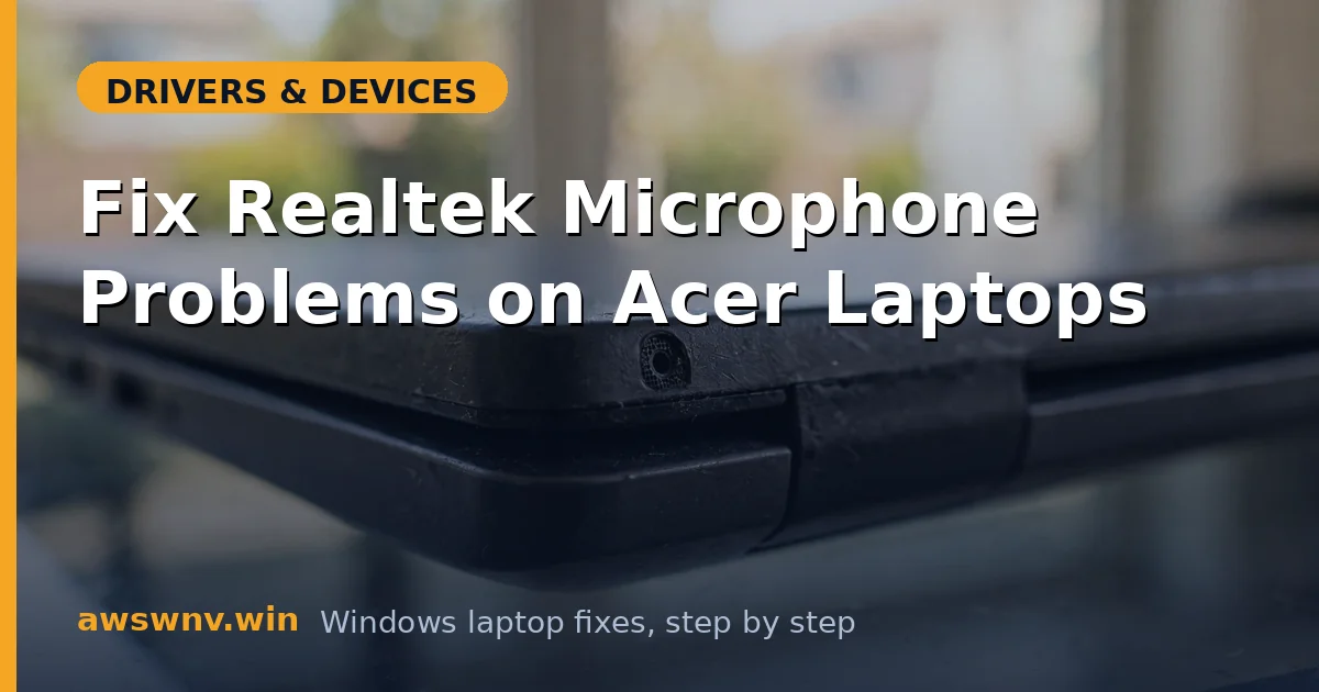 Fix Realtek Microphone Problems on Acer Laptops
