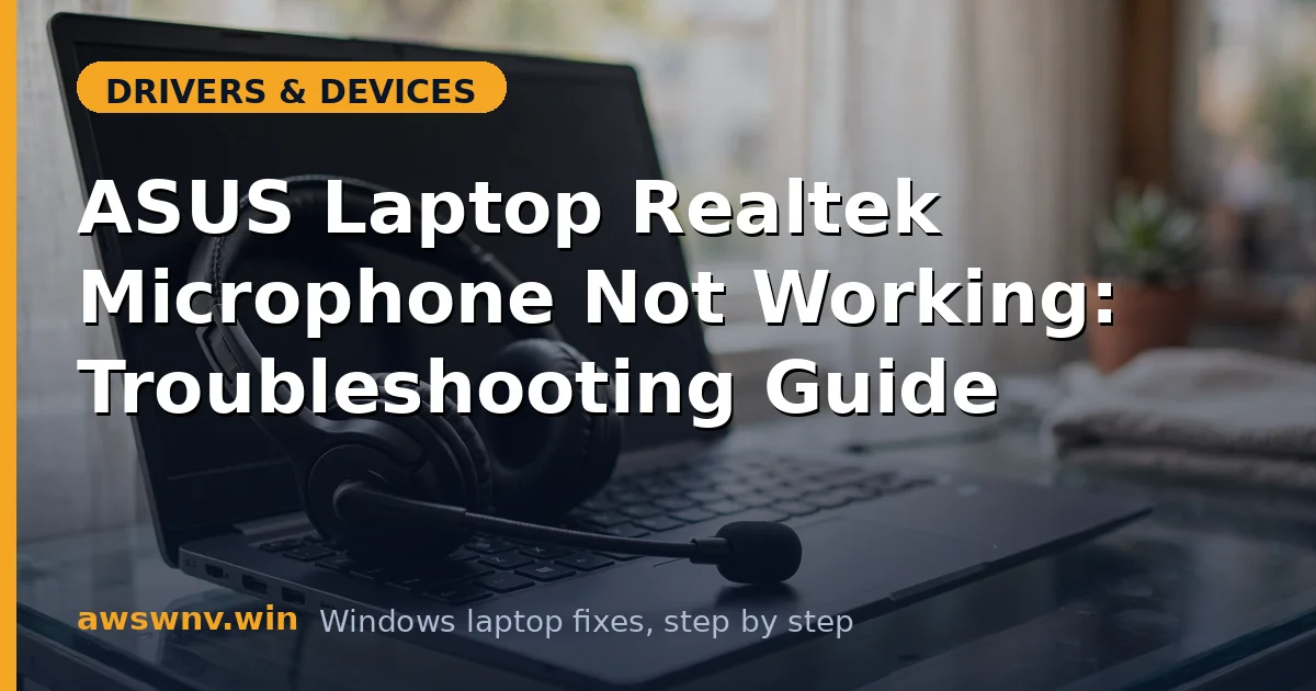 ASUS Laptop Realtek Microphone Not Working: Troubleshooting Guide