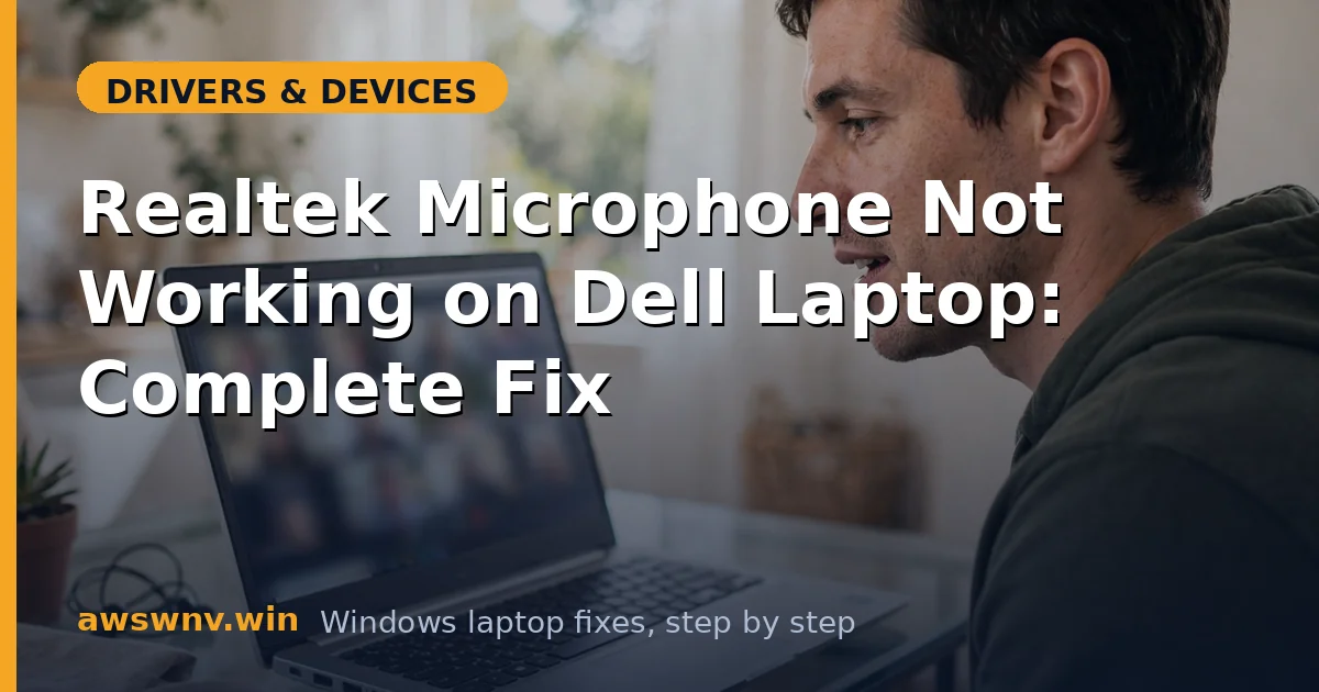 Realtek Microphone Not Working on Dell Laptop: Complete Fix